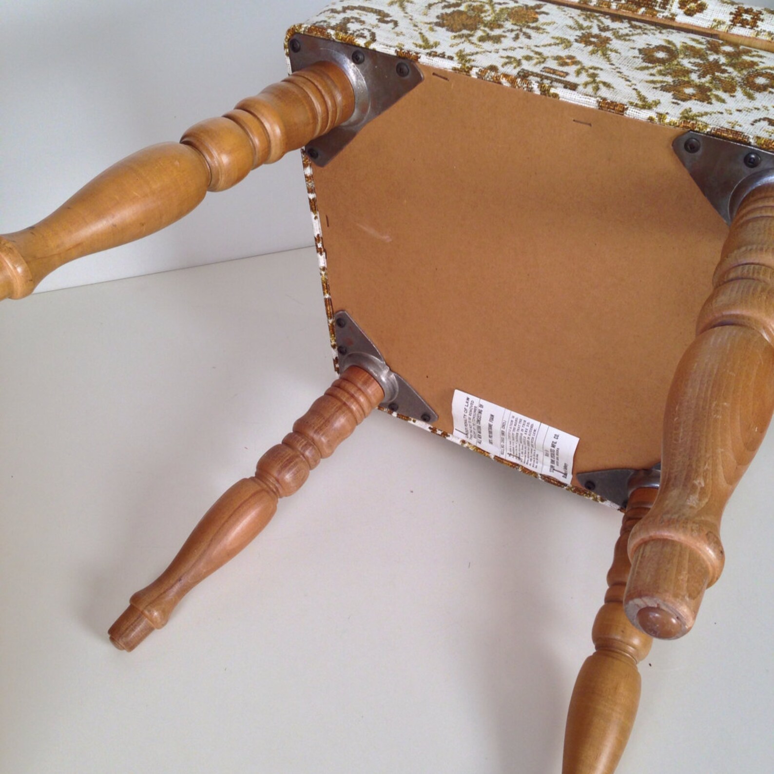 Vintage wooden sewing chair with storage seat Etsy