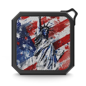 Altavoz Bluetooth para exteriores Blackwater, Estatua de la Libertad, Rojo, Blanco, Azul, Libertad, Patriota, América, Bandera estadounidense, EE. UU., Libertyjustice