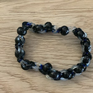 Black Bead Rubber Band Bracelet