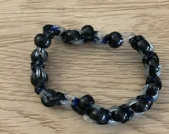 Black Bead Rubber Band Bracelet