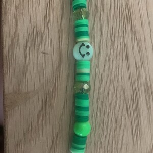 Green Smiley Face Keychain