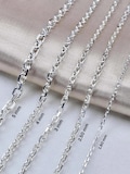 Solid 925 Sterling Silver Anchor Chain,Anchor Link Cable  Necklace,Handmade Jewelry,Anniversary gift,Men or Women's Bracelet or Necklace