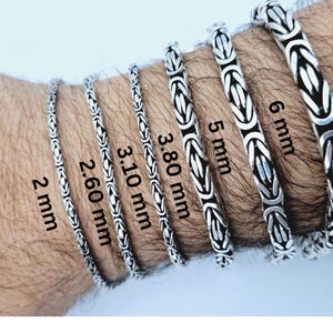 Oxidized Sterling Silver Byzantine Bracelet - King Chain for Men