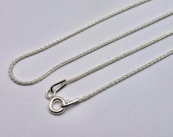 Handmade 925 Sterling Silver 1 mm Spiga Wheat Chain Bracelet & Necklace, Thin Silver Wheat Chain with Spring Ring