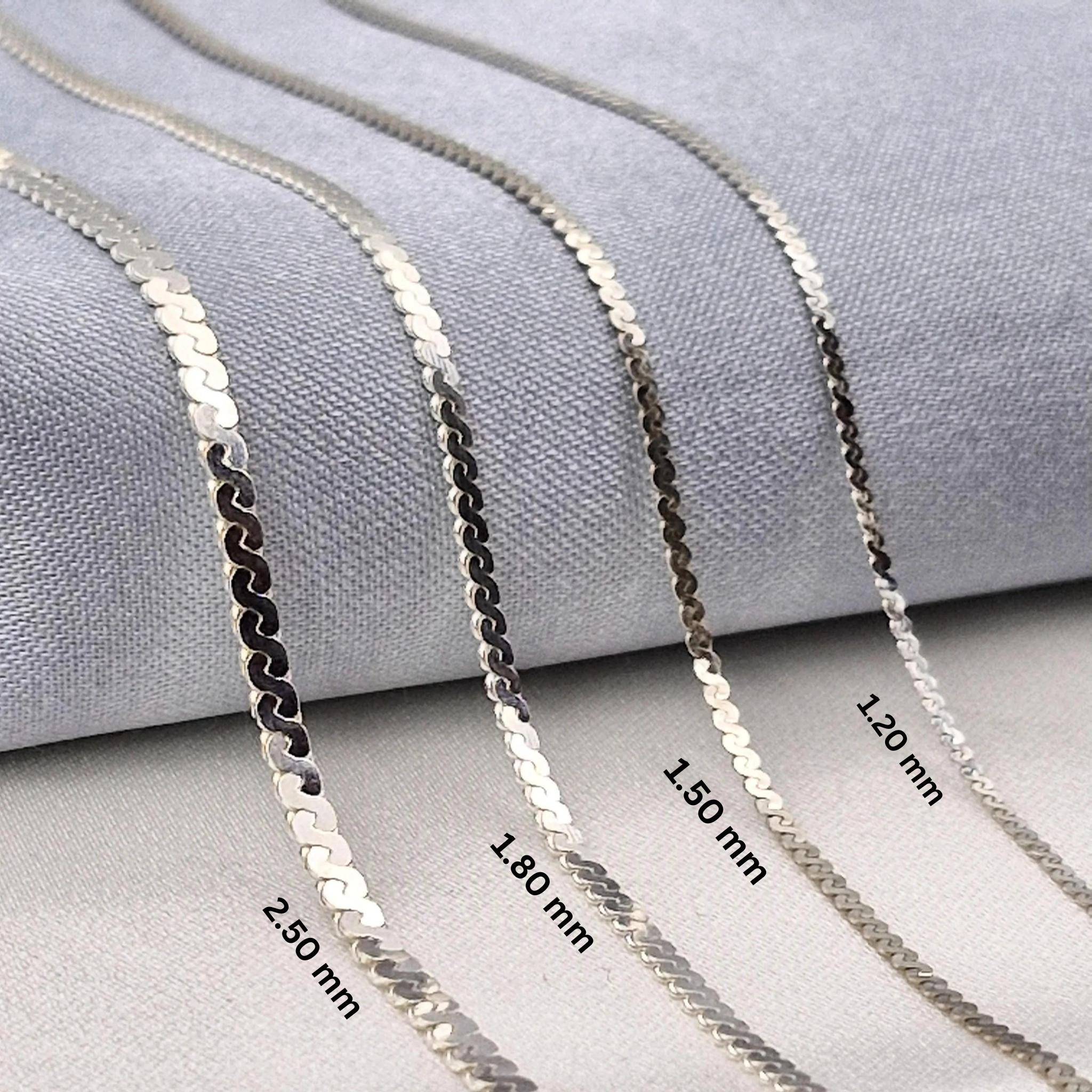 Silver Chain,silver Serpentine Thin Necklace,silver Choker Silver Chain,silver Serpentine Thin Necklace,silver Choker