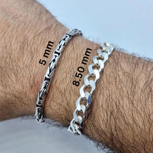 Silver Chain, 925 Sterling Silver Curb Bracelet, Bracelet for men,Round Byzantine Bracelet, Handmade Gift, Christmas Gift, Birthday Gift