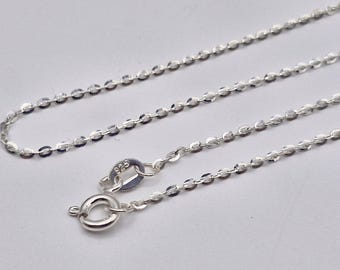 Handmade 925 Sterling Silver 1.50 mm Cable Chain Bracelet & Necklace, Classic Round Link Silver Chain for Women Men