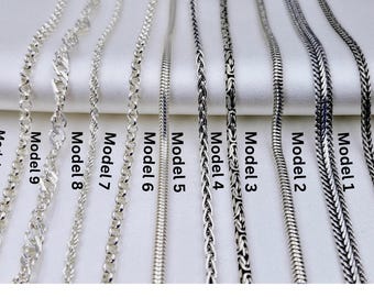 Sterling Silver Chain Bracelet: Unisex Foxtail, Rolo, Snake, Byzantine