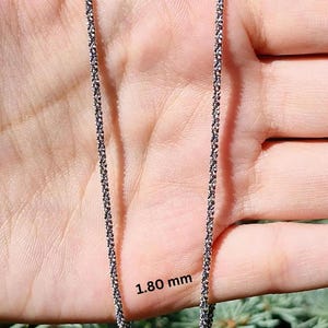 Oxidized Sterling Silver Sparkle Chain: Diamond Cut Necklace with Cubic Zirconia