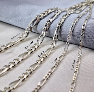 925 sterlingzilveren Figaro-ketting, zilveren ketting, herenketting, kettingen voor vrouwen,, solide Figaro-ketting, handgemaakte schakelketting