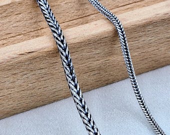 Handmade Silver Foxtail Chain: Rustic Wheat Choker, Pendant Chain
