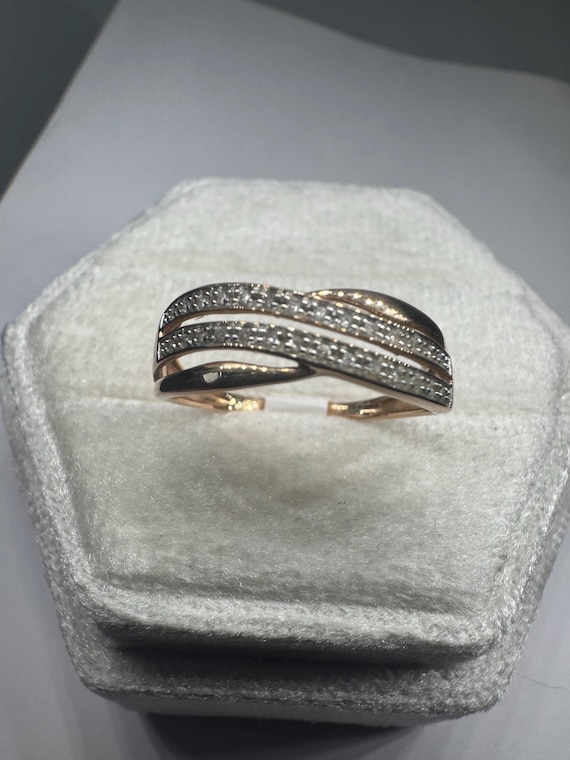 14K Rose Gold Diamond Ring | Solid 585, Natural Diamond Fine Jewelry