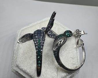 925 Sterling Silver Bird Earrings Unique Animal Design 11g New Nature Jewelry