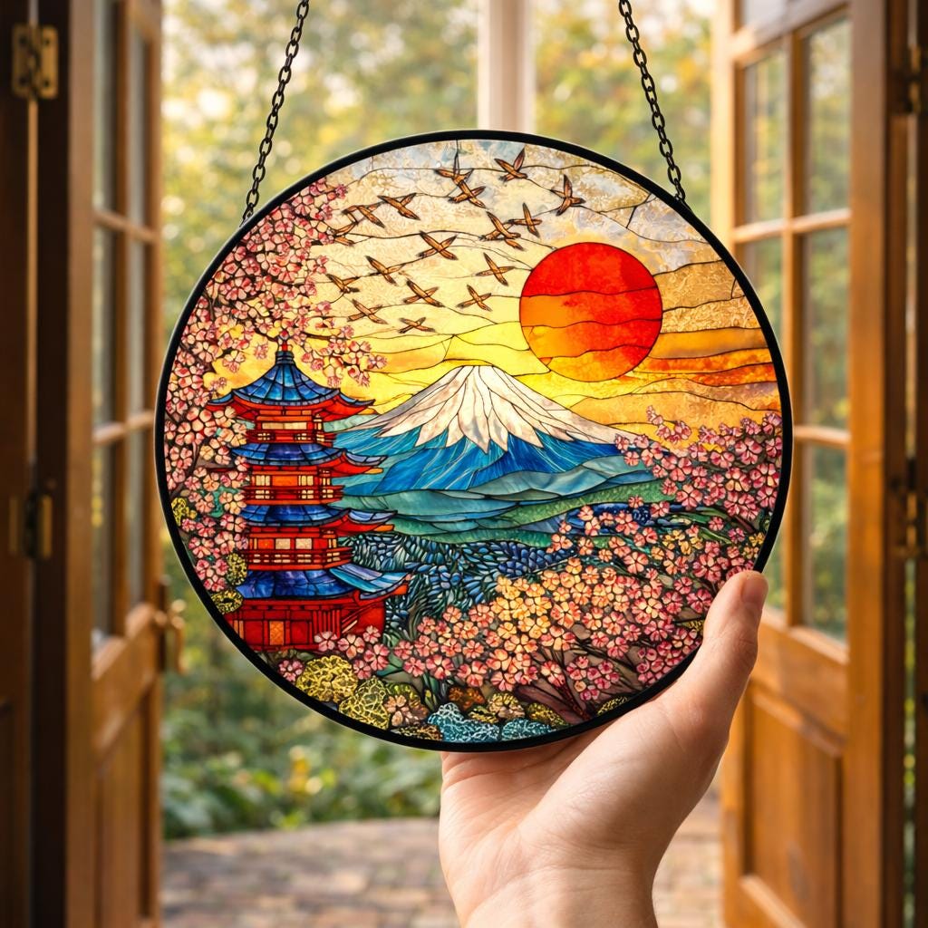 Pagoda Stained Glass - Etsy