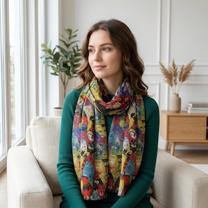 Cat Print Scarf All Seasons Scarves Shawl Comes with a gift bag