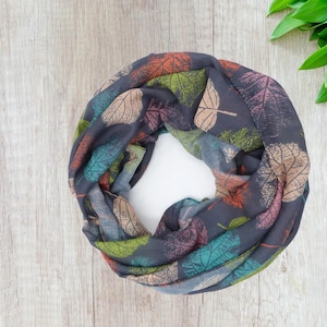 Lightweight Tree Leaf Leaves Print Snood Infinity Scarf Comes with a gift bag
