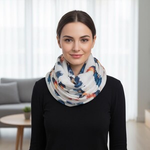 Rooster Print infinity Scarf Lightweight Chicken Scarf Farm Animal Fashion Comes with a gift bag