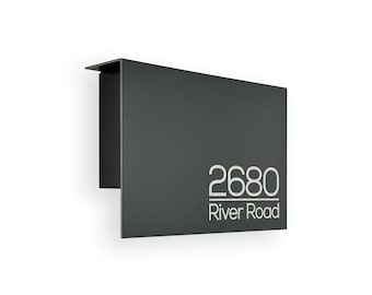 Buzón de aluminio gris metálico/negro elegante y minimalista: montaje en pared: buzón moderno para el hogar y la oficina con personalización grabada