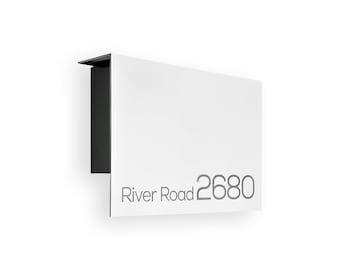 Buzón de aluminio blanco/negro elegante y minimalista, duradero, para montar en la pared, moderno, para el hogar y la oficina, con personalización grabada