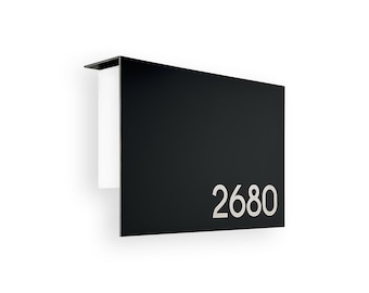 Buzón minimalista y elegante de aluminio blanco y negro - Resistente para montaje en pared - Buzón moderno para el hogar y la oficina con personalización grabada