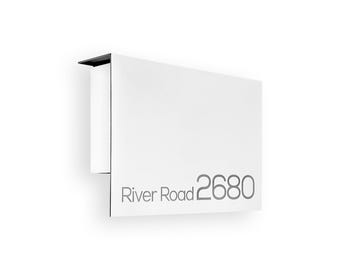 Buzón de aluminio blanco elegante y minimalista, duradero para montaje en pared, moderno y elegante buzón para el hogar y la oficina con personalización grabada