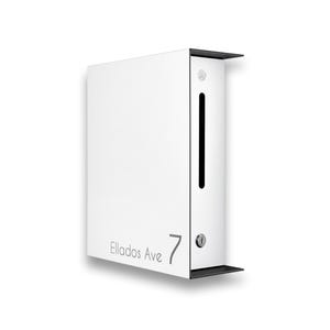 Minimalist White Aluminium Mailbox - Personalized Postbox - Engraved Letterbox with House Numbers