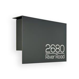 Minimalist Elegant Metallic Gray Aluminium Mailbox - Wall Mount - Modern Stylish Letterbox for Home and Office with Engraved Personalization