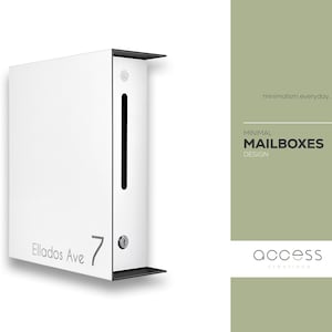 Minimalist White Aluminium Body Mailbox - Personalized Wall Mount Postbox - Modern Design Letterbox - Engraved House Number Home Address