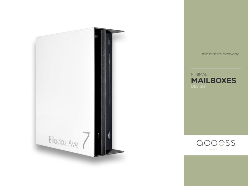 Minimalist Wall Mount Mailbox - Aluminium White Body / Black Door ...