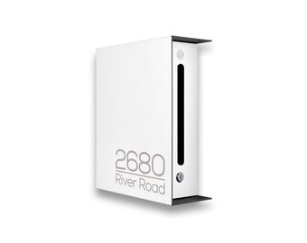 Minimalist White Aluminium Mailbox - Personalized Postbox - Engraved Letterbox with House Numbers