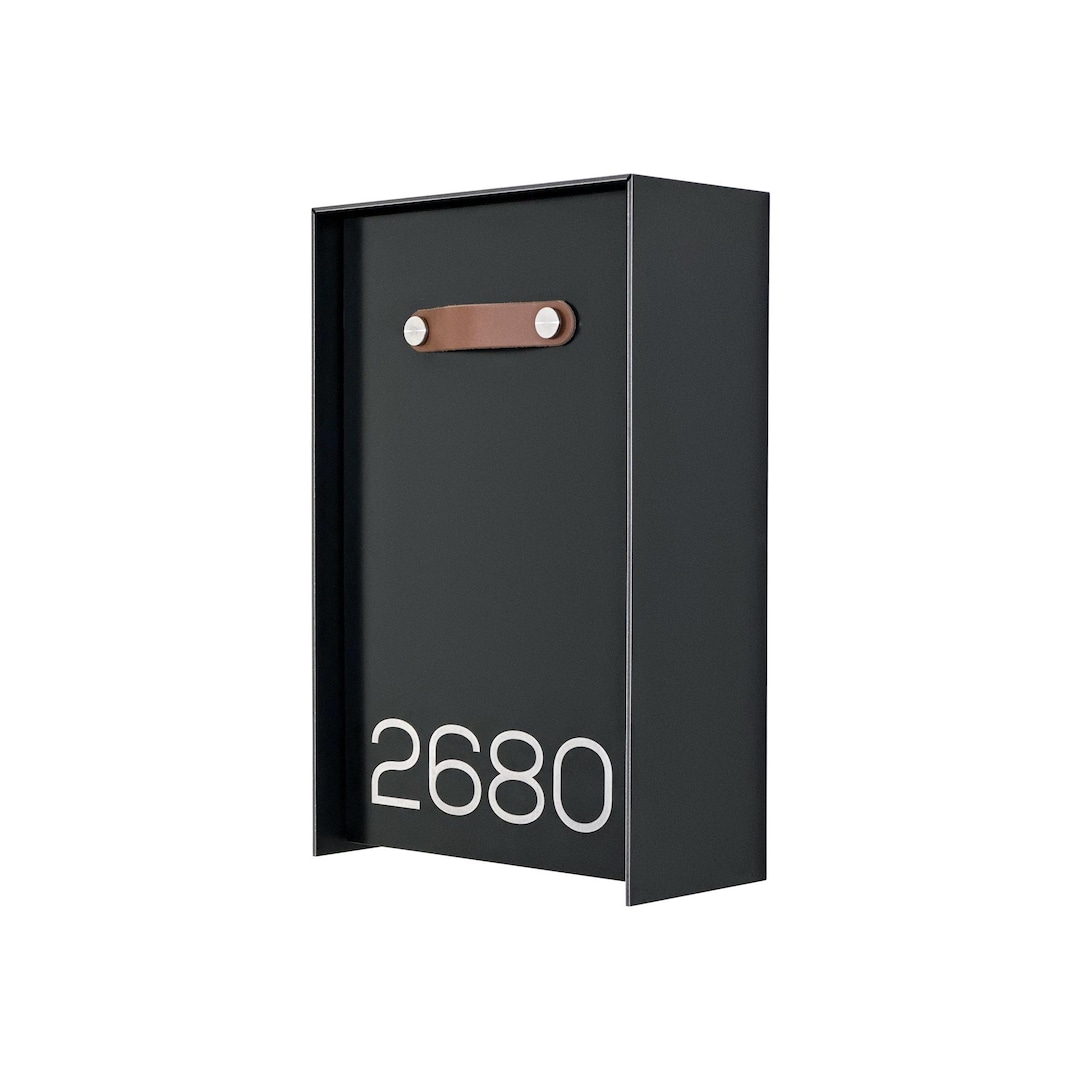 Unique Vertical Minimalist Black Aluminium Mailbox - Contemporary Wall ...