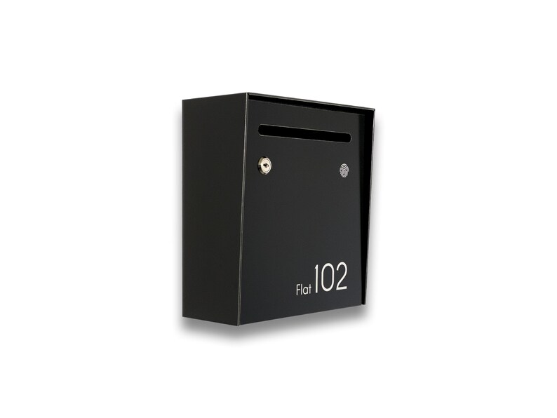 Black Modern Wall Mounted Mailbox – Personalized House Number Letterbox ...