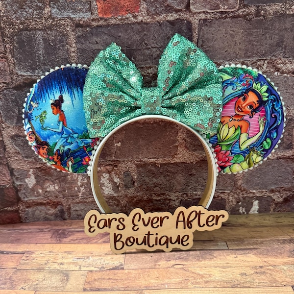 Tiana princess inspired lighted handcrafted mouse ears, disney inspired mickey ears