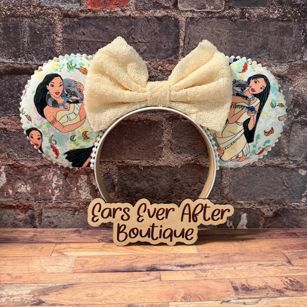 Pocahontas inspired handcrafted mouse ears, disney inspired ears