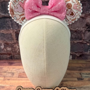 Pink snacks baby handcrafted mouse ears, disney inspired mickey ears
