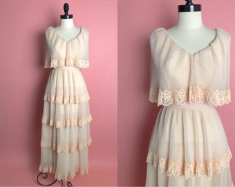 cream colored chiffon dresses