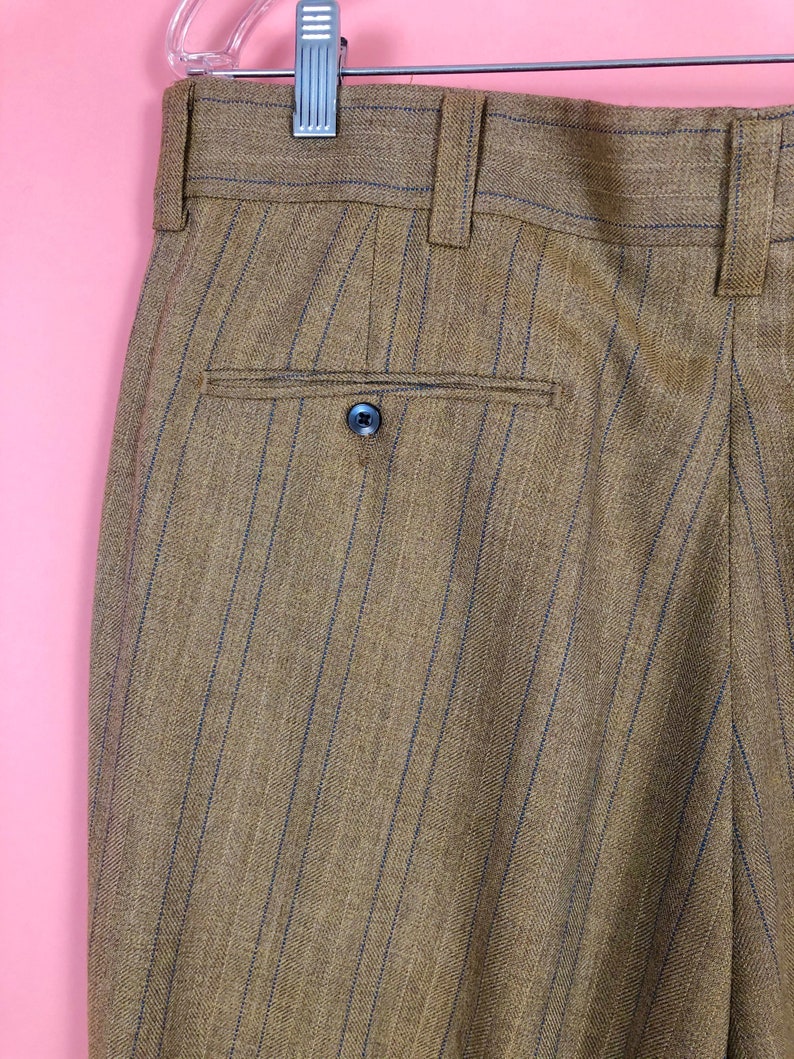 Vintage 1970's Farah Tan Striped Trousers Pants 34 36 | Etsy