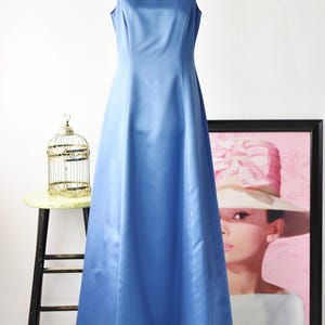 vintage 2000s Y2K light blue a-line prom bridesmaids dress sz S/M