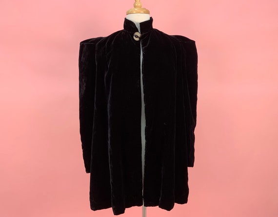 Vintage 1930's Black Velvet Jacket Small XS