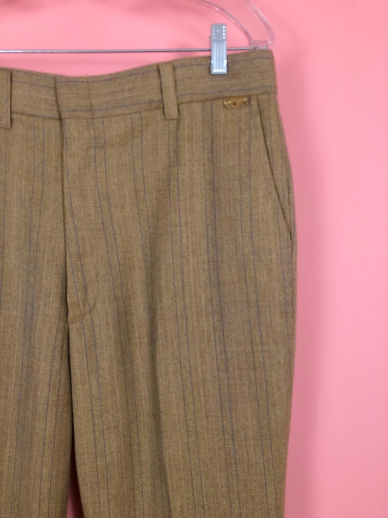 Vintage 1970's Farah Tan Striped Trousers Pants 34 36 | Etsy