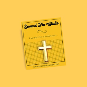 Gold Cross Lapel Pin