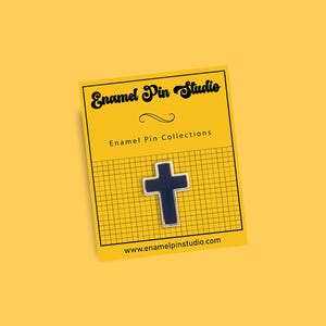 Black Cross Lapel Pin
