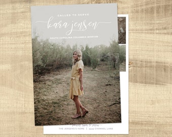 LDS Missionary Farewell invitation, Missionary invite, Photo card, Missionary anouncement, Sister missionary, card: PRINTABLE | James