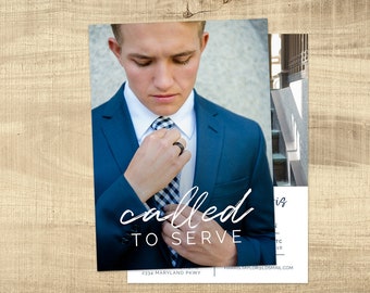 LDS Missionary Farewell invitation, Missionary invite, Photo card, Missionary anouncement, Sister missionary, card: PRINTABLE | James