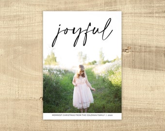 Christmas Photo Card - custom design holiday card digital file - Merry Christmas