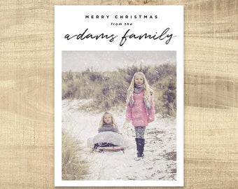 Christmas Photo Card - custom design holiday card digital file - Merry Christmas