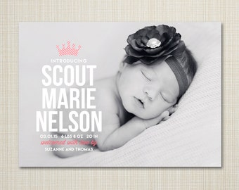 double sided birth announcements