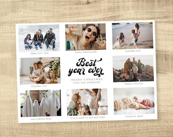 Photo Christmas Card Template | Modern Holiday Card (Instant Download)
