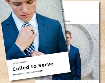 LDS Missionary Farewell invitation digital announcement template- Instant Canvas Download