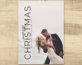 Printable Christmas Card with Photo, Family Picture Holiday Card file, Simple and Modern, Print your own, Merry Christmas, Modern Christmas